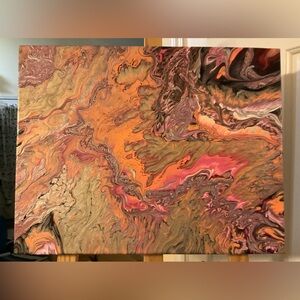 Spilled Gold Abstract Painting Art Work
